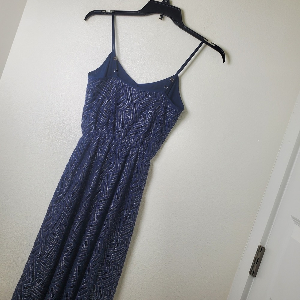 Lilly Pulitzer Resort Collection Navy Blue Metallic Silver Deanna Maxi Dress XS - Picture 3 of 13